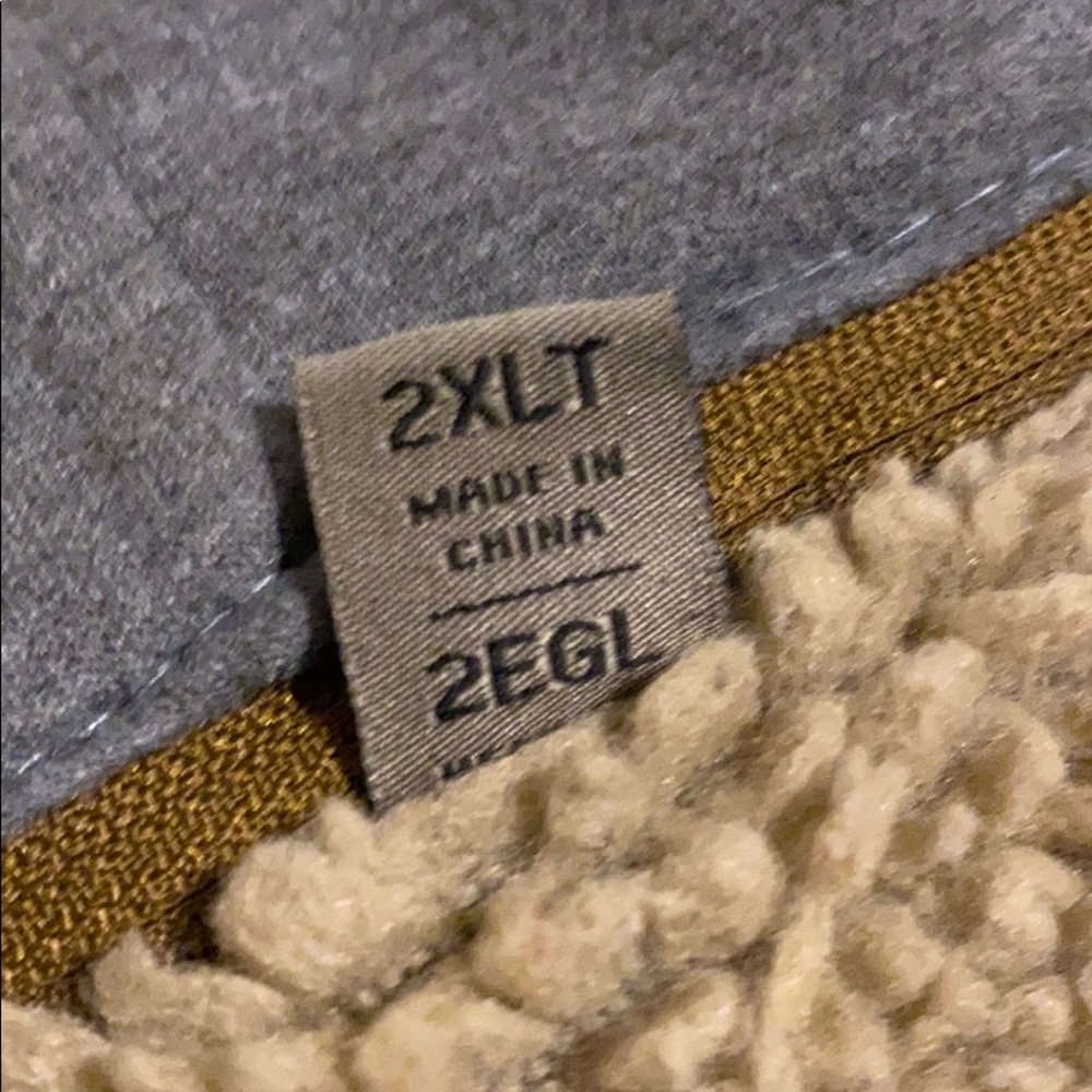 Levi's Shearling Sherpa Double Lined Hooded Neutral Military Utility Jacket XXLT - Picture 13 of 13